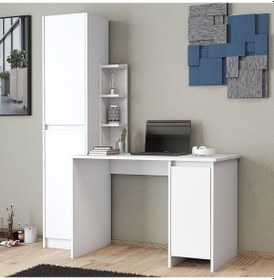 Resim Umg Mobilya Ege-astira Çalışma Masası, Bilgisayar Masası Beyaz 