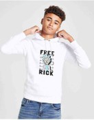 Resim Free Rick Baskılı Unisex Çocuk Kapüşonlu Beyaz Sweatshirt Beyaz 
