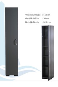 Resim IRMAK DÜNYASI Tek Kapaklı 5 Raflı Antrasit Renkli Çok Amaçlı Banyo Mutfak Kiler Dolabı tek kapılı Erzak Dolabı 