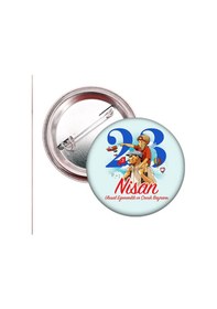 Resim 20 Adet - 23 Nisan Öğrenci Rozeti Model 3 Çok Renkli 