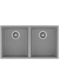 Resim Teka Square 760 Tg Stone Grey Granit Mutfak Eviyesi 