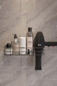 Resim SUNTEL BANYO VE MUTFAK AKSESUARLARI Yapışkanlı Saç Kurutma Makinesi Askısı - Pratik Banyo Organizer 