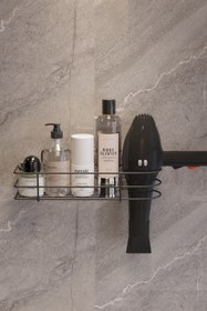 Resim SUNTEL BANYO VE MUTFAK AKSESUARLARI Yapışkanlı Saç Kurutma Makinesi Askısı - Pratik Banyo Organizer 