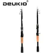 Resim DEUKIO Taşınabilir Teleskopik Baitcasting Çubuğu - Hafif ve Sert Kısa Nokta, Karbon Fiber, 2.1m/6.89ft, Ergonomik Tutuşlu Döner Olta Çubuğu, Başlangıçlar İçin Mükemmel, Başlangıç Olta Çubuğu | Ergonomik Tutuşlu Çubuk | Kompakt Çubuk Tasarımı, Balıkçılık Ekipmanı 