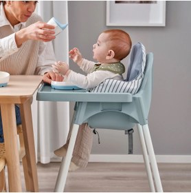 Resim IKEA Unisex Mavi Antilop Tepsili Mama Sandalyesi 