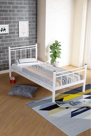 Resim Ejder metal Tek Kişilik Ferforje Metal Karyola- (YATAKSIZ) 