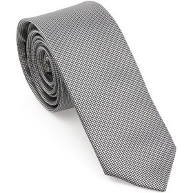Resim Gri Oxford Model Mendilli Slim Kravat - Brianze Mkas - 9 Gri 