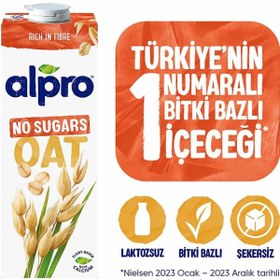 Resim ALPRO Şekersiz Yulaf Sütü 1 Litre - Vegan ve Laktozsuz 