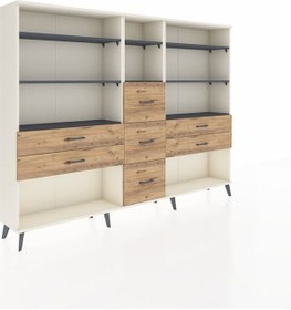 Resim Arges Dolap 8 Raflı 7 Çekmeceli 220x30x163 Aytaşı-antrasit/çam Antrasıt/atlas Çam - Aytası 