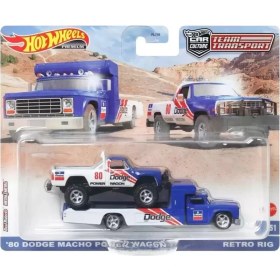 Resim Mattel Hot Wheels Premium 80 Dodge Macho Power Wagon Retro Rig FLF56-HKF38 