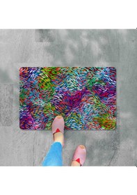 Resim Dijital Baskılı Kapı Önü Paspas Ev İçi Ve Dışı İçin Banyo Lavabo Balkon Mutfak İçin Ve Yıkanabilir Mor 