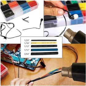 Resim AyrStore 164 Adet Shrink Boru Makaron Seti, Isı ile Daralan Kablo Koruma Seti, Çeşitli Boyutlarda 