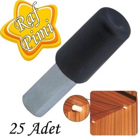 Resim Raf Pimi Plastik Başlı Cam Tutucu Çivisi Mobilya Dolap Pimi Siyah 25 Adet 
