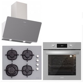 Resim Silverline BO6504S01 - CS5429S01 - 3457 Soho 60 CM Gri Cam Ankastre Set 