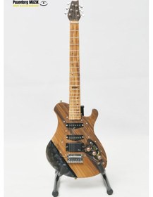 Resim Elektro Gitar Custom Epoksi & Yıllanmış Ağaç Kişiye Özel Transparent Black 