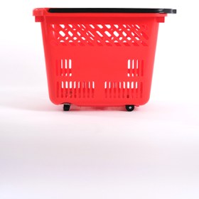 Resim Rafiste Tekerlekli Market Sepeti (Tekerlekli Alışveriş Sepeti) 54 L Kırmızı 