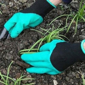 Resim ® Toprak Kazma Ekme Çapalama İçin Korumalı Bahçe Bahçivan Eldiveni 