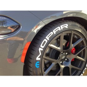 Resim komauto Mopar Beyaz Kalıcı Lastik Yazısı Mopar Sticker 8 Kit Büyük Boy 
