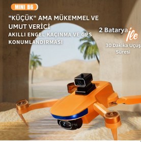 Resim B6 Mini Drone 2Batarya ile 30Dakika Uçuş Beni Takip Et Gps 1080p Hd Çift Kamera 5g Wı-fı Engelden Kaçınma 