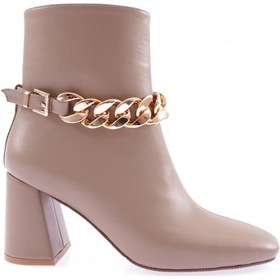 Resim Dgn K405-22k Kadin Zincir Aksesuarli Topuklu Bot K405-1710-R1886 Vizon 