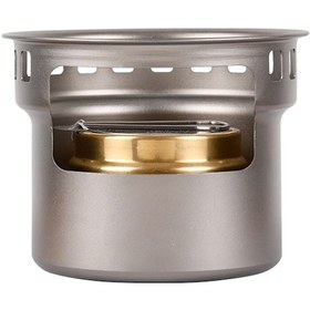 Resim Symbee Alüminyum Krom Metal Dış Mekan Çay Pişirici Isıtıcı, Taşınabilir Rüzgar Dayanıklı Alkollü Ateşleme Aleti, Ev Ve Doğa Yemeği İçin Gümüş 