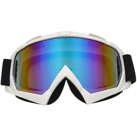 Resim Motosiklet Güneş Gözlüğü Motokros Güvenlik Koruyucu Kask Gözlükleri Rüzgar Geçirmez Renk Beyaz Çerçeve 