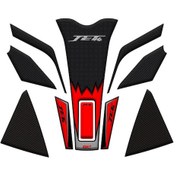 Resim GP Kompozit SYM Jet 14 2017-2024 Uyumlu Tank Pad Seti Kırmızı 