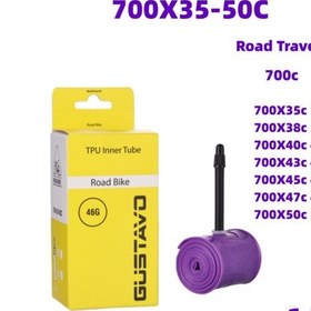 Resim Yunboo Gustavo Tpu Lastik 700x35-50c Kireç Yolları Bisikleti İçin Presta Valf 65mm Dayanıklı Çelik İç Lastik 