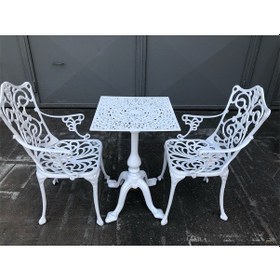 Resim Aluminyumdokumcu Kıvırcık Sandalye 50 Çap Kare Masa 