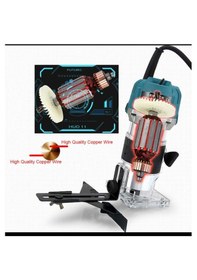 Resim Moonshop 600W Profesyonel Formika Traşlama Freze Makinesi + Uç 