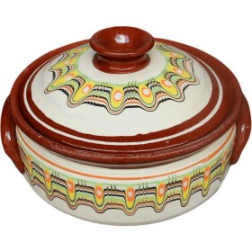 Resim Troyan 1868 Sağlıklı ve Tam Sırlı Toprak Güveç Tencere 