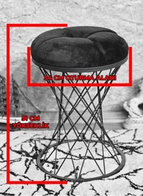 Resim Zafir Yuvarlak Krom Kaplama Bordo Puf Oturak - Bench - Ayak Ucu Oturak - Tabure - Makyaj Oturak Bordo 