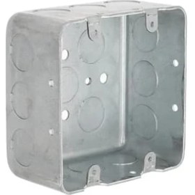 Resim Daisy Home Raco Hubbell 680 Kare Anahtar Kutusu, 10,2 Cm, 2 Cihaz, 5,4 cm Derinlik, 1,3 cm Yan Çıkış, Çelik 