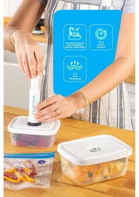 Resim Vienev Vacuumfresh 13 Parça VakuMLu Gıda Saklama Ve VakuMLu Poşet Seti Beyaz 