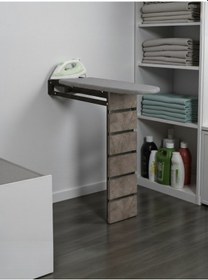 Resim Ütü Masası Papatya Duvara Monte Katlanabilir Ütü Masası Pratik Sağlam Metal Yapılı Gri 