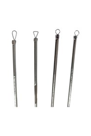 Resim zizix Paslanmaz Çelik Siyah Nokta Temizleme Çubukları Siyah Nokta Akne Aleti 4 Lü 