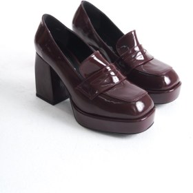 Resim Ayakkabı Ateşi Kadın Platform Kalın Topuklu Loafer Harrie Bordo 