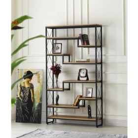 Resim Erezoğulları Mobilya Modern Tarz Ahşap Metal 5 Raflı Labirent Kitaplık 70 x 30 x 180 cm 