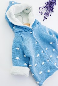 Resim Babymod Kapüşonlu Mavi Erkek Bebek Çift Katlı Triko Hırka 