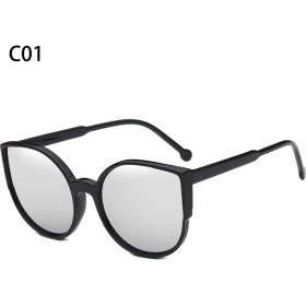Resim Xifu Shop C C01 1 Adet Klasik UV400 Koruma Kedi Gözü Şekilli Süper Hafif Çerçeve Yansıtıcı Kaplamalı Koruyucu (Yurt Dışından) 