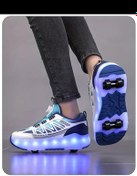 Resim Pixy Mavi 4 Tekerlekli Şarjlı Işıklı Patene Dönüşen Ayakkabı 