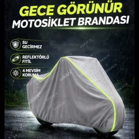 Resim Dokaca Neo Gri Neon Fitilli Arka Çanta Uyumlu Aprilia Tuono 660 Uyumlu Motor Brandası, Koruyucu Örtü 