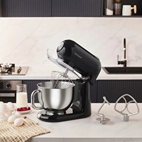 Resim Homend Vintage Profashion 3027H Döküm Hamur Yoğurma Makinesi Siyah 1500W 5.5 L 