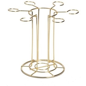 Resim Ferforje Kırmızı Şarap Kadehi Tutucu Sürahi Standı Altın 