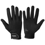 Resim Profesyonel At Binme Eldivenleri Binicilik Binicilik Eldivenleri Erkekler Kadınlar İçin Siyah 