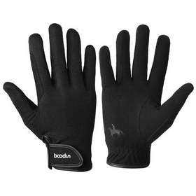 Resim Profesyonel At Binme Eldivenleri Binicilik Binicilik Eldivenleri Erkekler Kadınlar İçin Siyah 