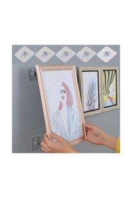 Resim Genel Markalar Ultra Güçlü Vantuzlu Askı Çerçeve Askısı Vidalı Kanca Yapışkanlı Dayanıklı Şeffaf Raf Tutucu 