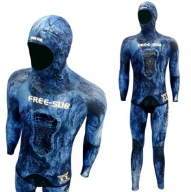 Resim Free-Sub 5mm Demre Blue Yamamoto Avcı Serbest Dalış Elbisesi - XS 