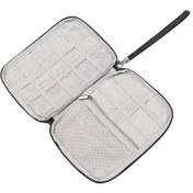 Resim Symbee Siyah Nilon Su Geçirmez Elektronik Aksesuar Organizörü - Şarj Kablosu, Kulaklık, Saat Ve Kartlar İçin Taşınabilir Depolama Çantası 