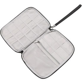 Resim Symbee Siyah Nilon Su Geçirmez Elektronik Aksesuar Organizörü - Şarj Kablosu, Kulaklık, Saat Ve Kartlar İçin Taşınabilir Depolama Çantası 